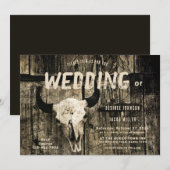 Landelijke Westerse Trouw Sepia Stier Schedel Vint Kaart (Voorkant / Achterkant)