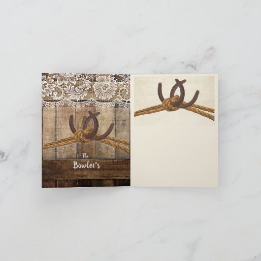 Landelijke Westerse Trouw Trouwkaart Bedankkaart (Binnen)