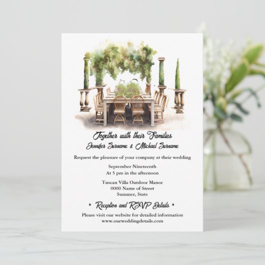 Landelijke wijngaard waterverf al fresco wijnmaker kaart (Staand voorkant)