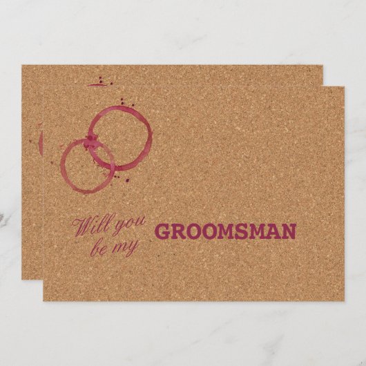 Landelijke wijnkurk "Wil je mijn getuige zijn?" ui Kaart (Voorkant / Achterkant)