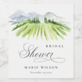 Landelijke wijnmakerij wijngaard bruidsboeket wijn etiket (Enkel label)