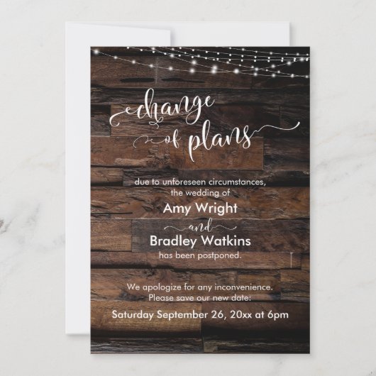 Landelijke wijziging van plannen Uitgestelde trouw Kaart (Voorkant)