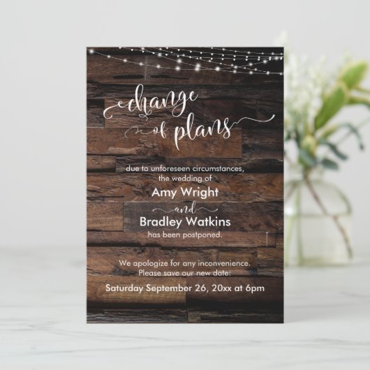 Landelijke wijziging van plannen Uitgestelde trouw Kaart (Staand voorkant)