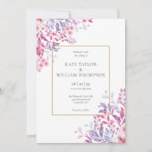 Landelijke Wilde Bloemen Bloem Foto Bruiloft Kaart (Voorkant)