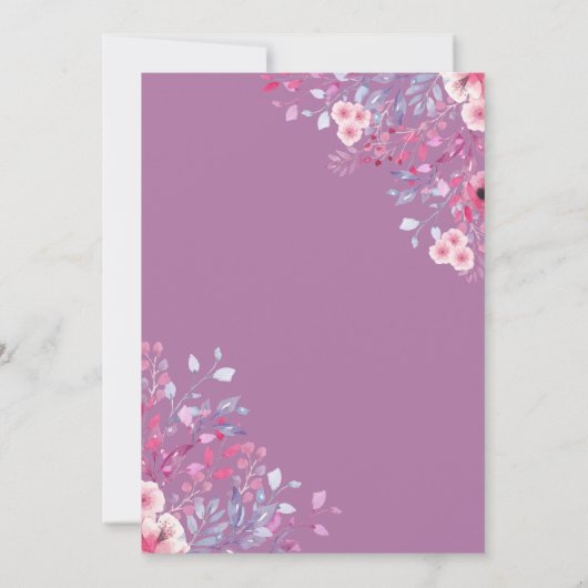 Landelijke Wilde Bloemen Bloemige Bruiloft Kaart (Achterkant)