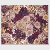 Landelijke Wilde Bloemen Bloemstuk Burgundy & Blus Cadeaupapier (Vlak)