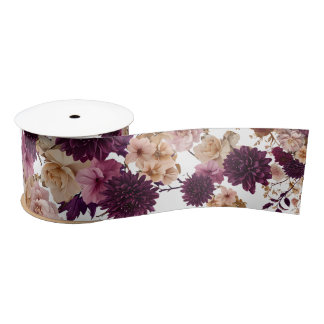 Landelijke Wilde Bloemen Bloemstuk Burgundy & Blus Satijnen Lint