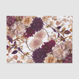 Landelijke Wilde Bloemen Bloemstuk Burgundy & Blus Tissuepapier