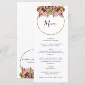 Landelijke Wilde Bloemen Boeket Bruiloft Menu (Voorkant / Achterkant)