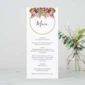 Landelijke Wilde Bloemen Boeket Bruiloft Menu (Staand voorkant)