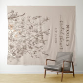 Landelijke wilde bloemen bruids douche achterwand  wandkleed (In Situ (horizontaal))