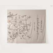 Landelijke wilde bloemen bruids douche achterwand  wandkleed (Voorkant (horizontaal))