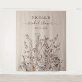 Landelijke wilde bloemen bruids douche achterwand  wandkleed (Voorkant)