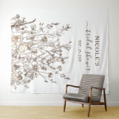 Landelijke wilde bloemen bruids douche achterwand  wandkleed (In Situ (horizontaal))