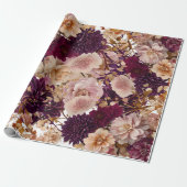 Landelijke Wilde Bloemen Bruidsboeket Burgundy & B Cadeaupapier (Uitgerold)