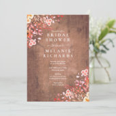 Landelijke Wilde Bloemen Bruidsdouche Kaart (Staand voorkant)