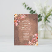 Landelijke Wilde Bloemen Bruiloft Feest Uitnodigin Aankondigingskaart (Staand voorkant)