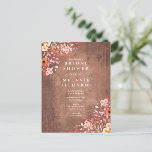 Landelijke Wilde Bloemen Bruiloft Feest Uitnodigin Aankondigingskaart (Staand voorkant)