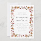 Landelijke Wilde Bloemen Bruiloft Kaart (Voorkant)