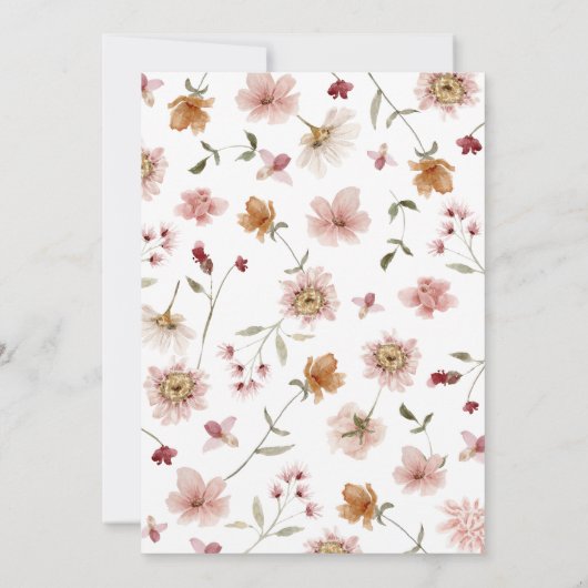 Landelijke Wilde Bloemen Bruiloft Kaart (Achterkant)