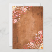 Landelijke Wilde Bloemen Bruiloft Kaart (Achterkant)