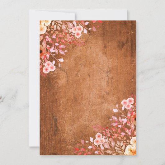 Landelijke Wilde Bloemen Bruiloft Kaart (Achterkant)