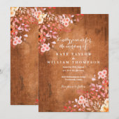 Landelijke Wilde Bloemen Bruiloft Kaart (Voorkant / Achterkant)
