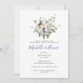 Landelijke wilde bloemen bruiloftsproef diner kaart (Voorkant)