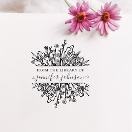 Landelijke Wilde Bloemen Elegante Wispelturige Bib Rubberstempel
