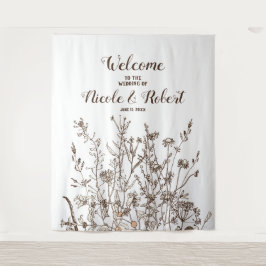 Landelijke Wilde Bloemen Herfst Bloemstuk Bruiloft Wandkleed
