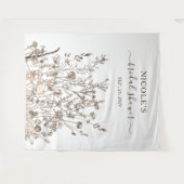 Landelijke wilde bloemen herfst bruidsdouche achte wandkleed (Voorkant (horizontaal))