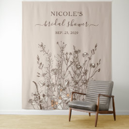Landelijke Wilde Bloemen Herfst Bruidsfeest Achter Wandkleed