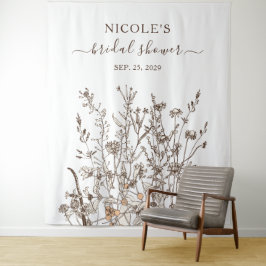 Landelijke Wilde Bloemen Herfst Bruidsfeest Achter Wandkleed