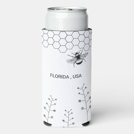 Landelijke Wilde Bloemen Imker Landelijke Huwelijk Seltzer Blikjeskoeler (Seltzer Achterkant)