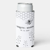 Landelijke Wilde Bloemen Imker Landelijke Huwelijk Seltzer Blikjeskoeler (Seltzer Voorkant)