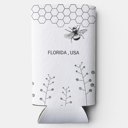 Landelijke Wilde Bloemen Imker Landelijke Huwelijk Seltzer Blikjeskoeler (Achterkant)