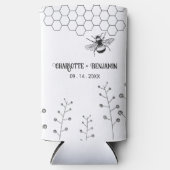 Landelijke Wilde Bloemen Imker Landelijke Huwelijk Seltzer Blikjeskoeler (Voorkant)