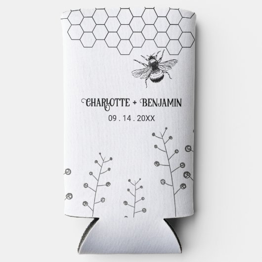 Landelijke Wilde Bloemen Imker Landelijke Huwelijk Seltzer Blikjeskoeler (Voorkant)