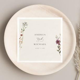 Landelijke Wilde Bloemen Ivoor Crème Romantische B Servet