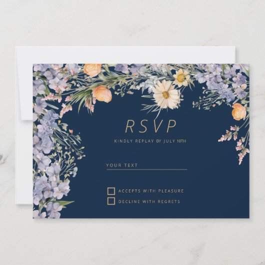 Landelijke wilde bloemen landelijke bloemen RSVP Kaart (Voorkant)