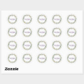 Landelijke Wilde Bloemen Lente Bruiloft, Romantisc Ronde Sticker (Vel)
