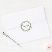 Landelijke Wilde Bloemen Lente Bruiloft, Romantisc Ronde Sticker (Envelop)