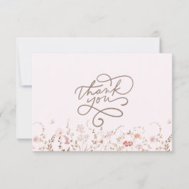 Landelijke Wilde Bloemen met Foto Boho Landelijke  Bedankkaart