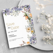Landelijke wilde bloemen rustiek Save the Date Kaart