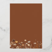 Landelijke Wilde Bloemen Terracotta Trouw Folie Uitnodiging (Achterkant)