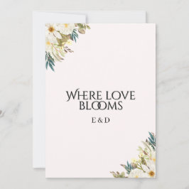 Landelijke Wilde Bloemen Trouw Uitnodiging