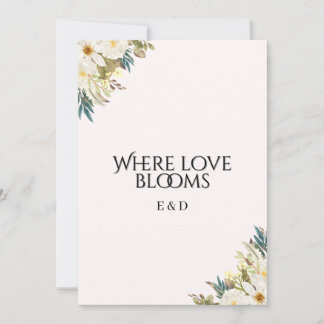 Landelijke Wilde Bloemen Trouw Uitnodiging
