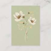 Landelijke wilde bloemenlijst saliegroene details informatiekaartje (Achterkant)