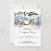 Landelijke winter berg bruidsfeest uitnodiging (Voorkant)