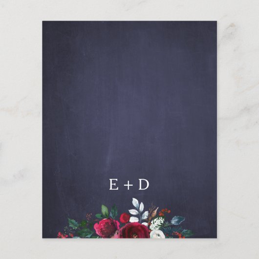 Landelijke winter bloemige budget bruiloft uitnodi (Achterkant)